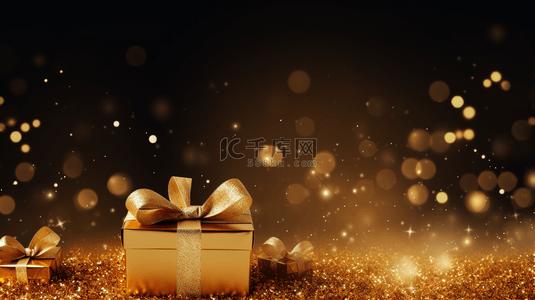 圣诞字母背景图片_带有黄金字母和数字的新年快乐背景，配以bokeh灯光和星星设计。