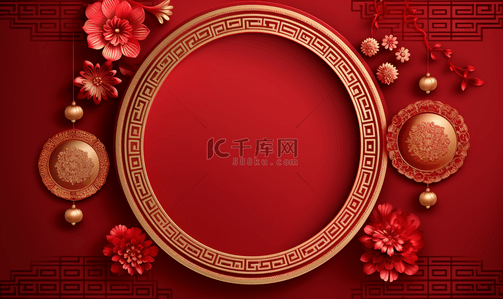 新年喜庆节日红色装饰背景