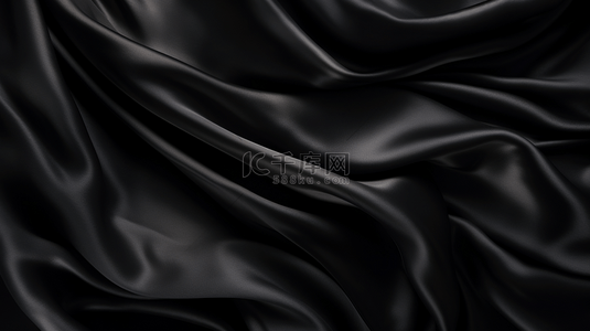 黑色豪华织物背景，带有副本空间。