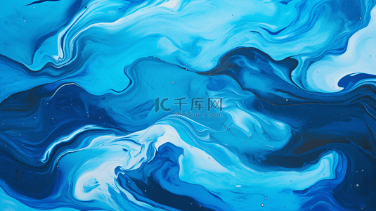 蓝色背景颜料背景图片_液体大理石涂料纹理背景，流体绘画抽象纹理强烈的色彩混合壁纸。
