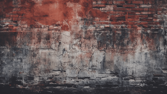 砖红色墙背景背景图片_横幅或背景设计灵感：空间两侧采用旧砖砌墙，中间留出米色空间用于文本展示的网络广告横幅。