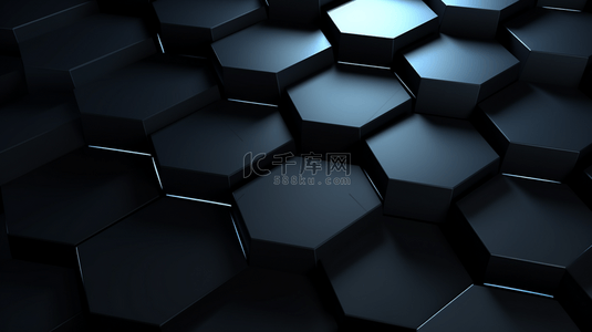 黑科技背景黑色背景图片_黑色渐变六边形背景。