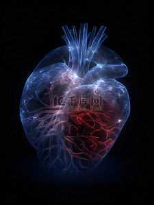 人体跳绳背景图片_半透明材料人体心脏医学背景16