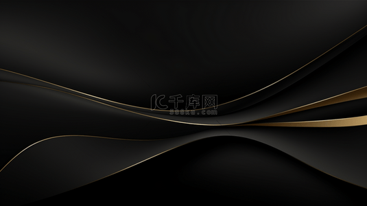 黑色金色质感背景图背景图片_抽象的暗色背景与金线元素的组合。