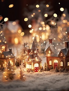 夜晚圣诞背景图片_柔和的散焦灯圣诞背景19