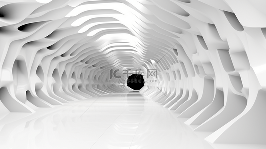 企业简介牌背景图片_抽象白色建筑背景。3D渲染。现代几何墙纸。未来科技设计。