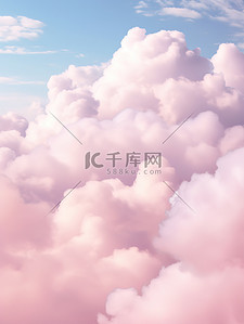 浪漫云层背景图片_天空蓬松淡粉色棉花糖云背景14