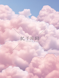 淡美背景图片_天空蓬松淡粉色棉花糖云背景7