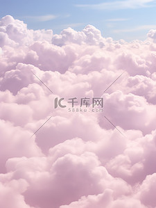 浪漫云层背景图片_天空蓬松淡粉色棉花糖云背景5