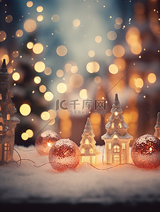 圣诞节夜晚背景图片_柔和的散焦灯圣诞背景15