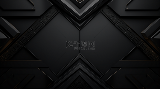 3D黑色科技抽象背景重叠层，带有银色条纹效果装饰。