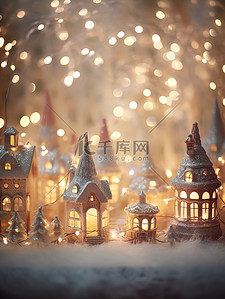 夜晚节日背景图片_柔和的散焦灯圣诞背景10