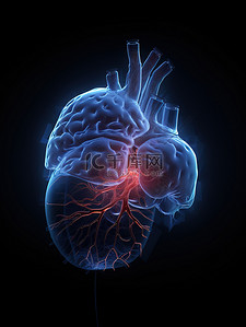 人体跳绳背景图片_半透明材料人体心脏医学背景12