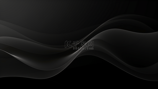 黑色的线条背景图片_扭曲的线条配以模糊效果，呈现出深灰色未来主义科技抽象背景。