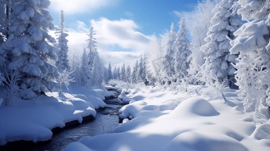 冬日树挂雪景摄影