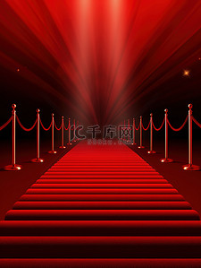 红色电影背景图片_红地毯电影照明红色背景10