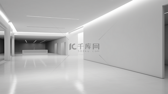 展厅展厅背景图片_奢华白色抽象建筑极简主义背景现代展厅现代化。