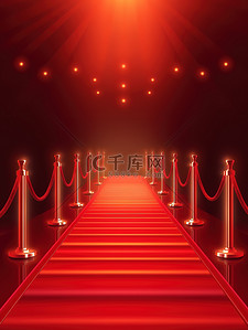 红地毯电影照明红色背景3