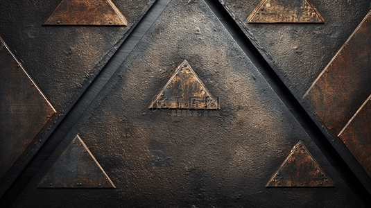 金属刮痕背景图片_暗银金属三角形图案背景。