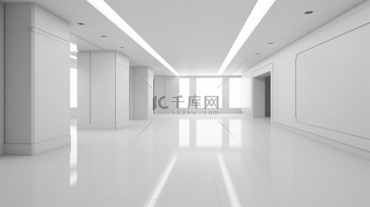极简背景白色背景图片_奢华的白色抽象建筑极简背景，现代化展厅现代化。