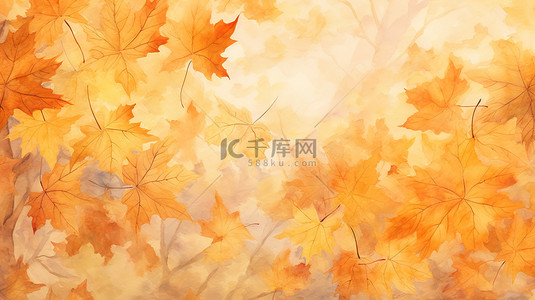 浅橙色背景背景图片_秋天的树叶浅橙色背景10