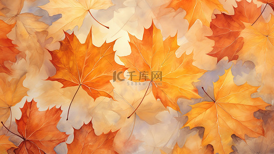 浅橙色背景背景图片_秋天的树叶浅橙色背景12