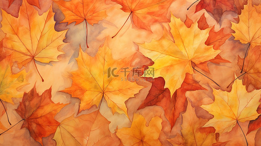 秋天的树叶浅橙色背景8
