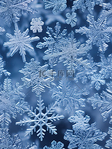 冬天立冬下雪雪花背景图片_雪花纹理的精细微距背景16