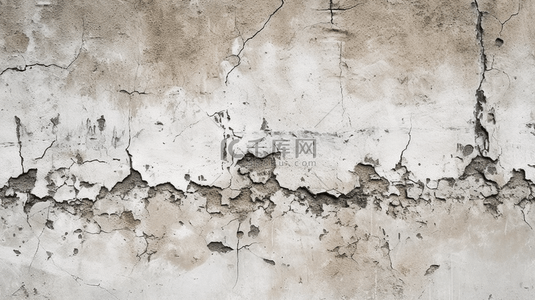 具体墙，露出白色混凝土纹理和裂纹细节。