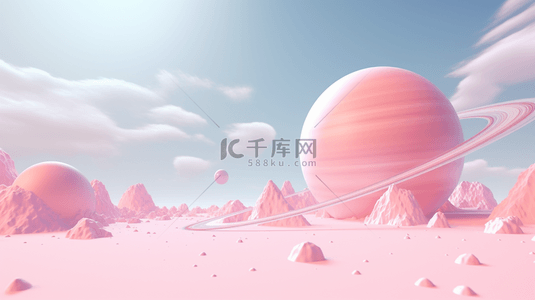 彩色太空背景图片_彩色渐变梦幻唯美星球背景7