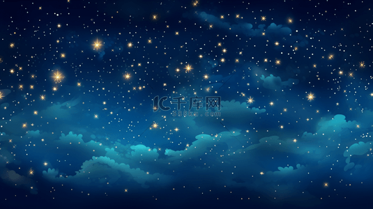 唯美蓝色夜晚星空背景图片_蓝色梦幻星空云层背景18