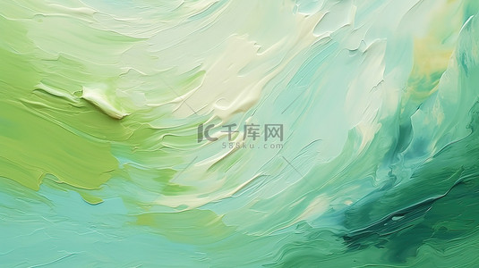 艺术油画背景图片_浅绿色蓝色油画背景15