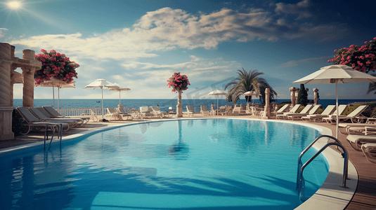海边度假酒店的泳池