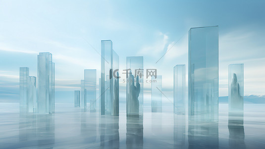 半透明介质柱子立方体未来风格15