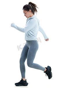 健身操gif摄影照片_青年女人跑步健身