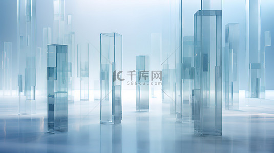 半透明介质柱子立方体未来风格13