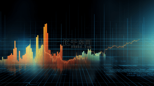 股票走势图背景图片_彩色柱状图商务数据分析背景8