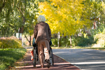 轮椅的老伴散步企业vip免费下载背影坐电动自行车的人自行车摩托车