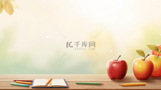 学生作品展板背景图片_彩色开学季学生桌面简约背景