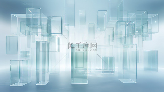 半透明介质柱子立方体未来风格20
