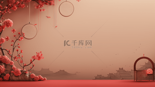 春节中国风边框背景图片_中国风中国新年简约背景27