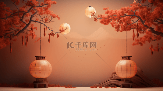 中国风中秋节唯美背景11