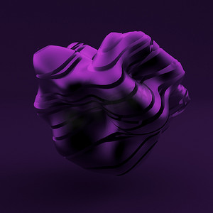 摘要黑色紫色背景。3D说明，3D渲染.