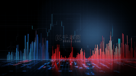 金融走势图背景图片_彩色柱状图商务数据分析背景7