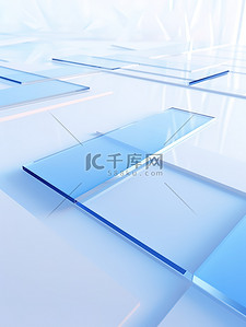 1透明背景图片_平面几何艺术蓝色磨砂玻璃背景1