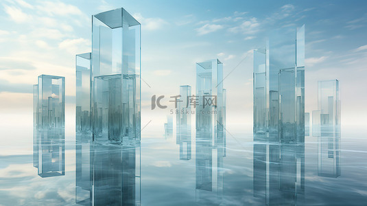 半透明介质柱子立方体未来风格14
