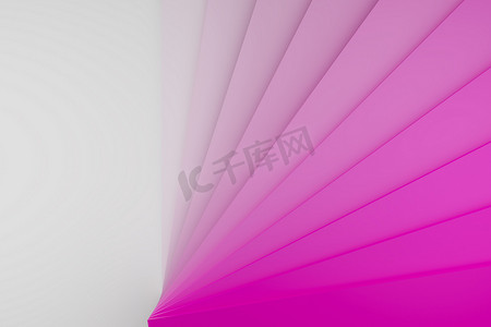 名片几何摄影照片_三维插图的粉红色条纹行类似于名片或颜色的例子。一套粉红色背景的纸。几何图形。技术几何背景