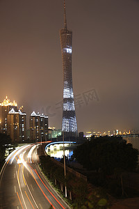 广州塔风景摄影照片_广州电视塔夜景