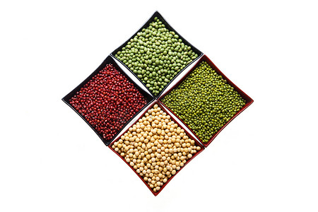 美食主题图片摄影照片_豆类-红豆,绿豆,黄豆,青豆