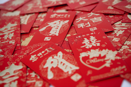 中国新年红纸信封
